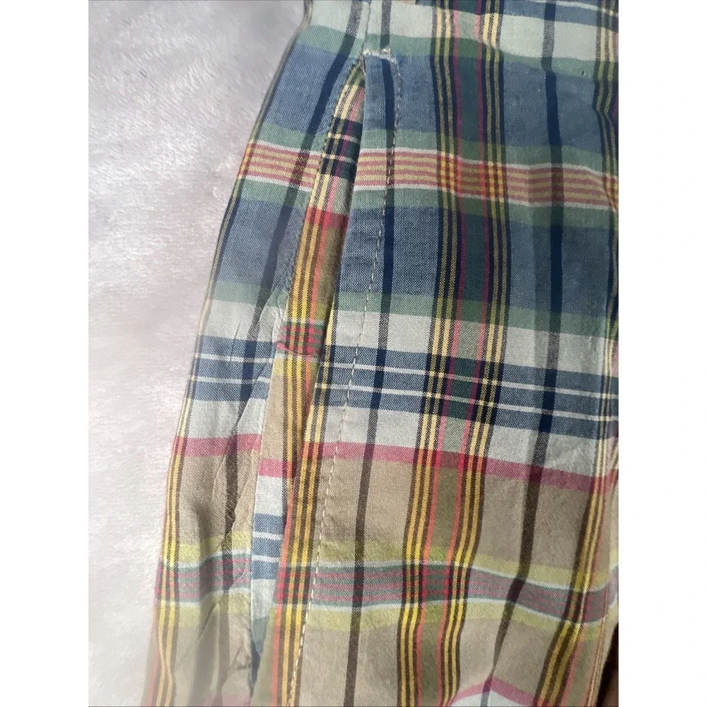 Polo Ralph Lauren Reversible Shorts Mens Size 52 Multicolor Plaid Khaki Cotton
